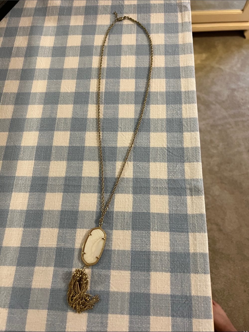 Kendra Scott Gold Mother of Pearl Pendant and Tassel